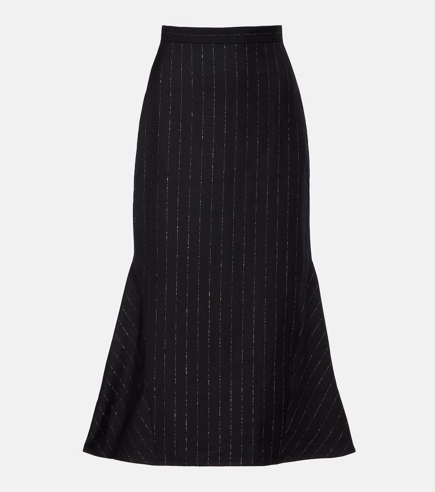 erdem pinstripe wool midi skirt