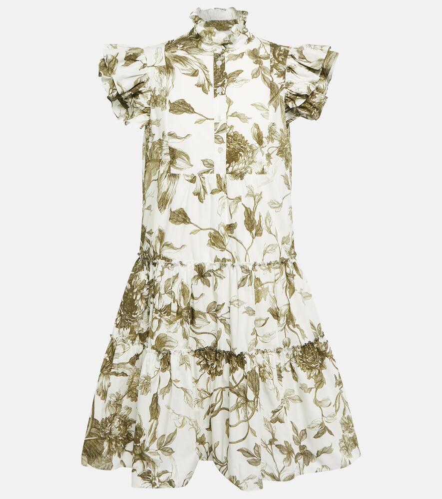 erdem pomona printed cotton minidress
