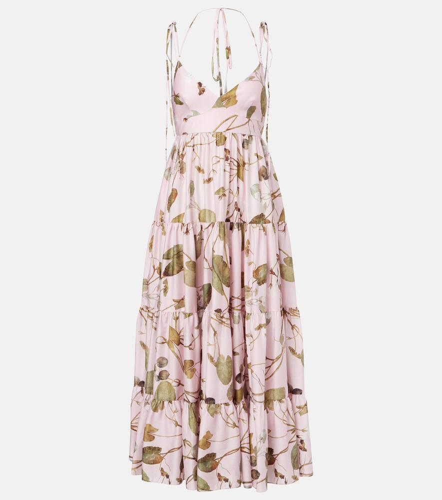 erdem printed cotton midi dress