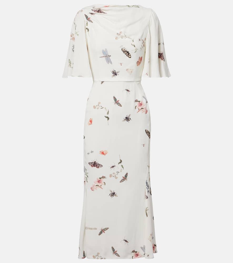 erdem printed crêpe midi dress