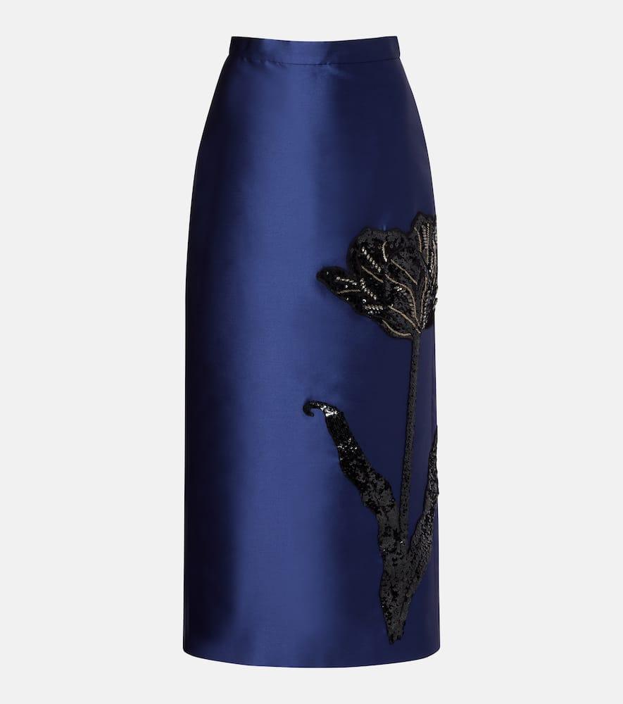 erdem sequined twill pencil skirt