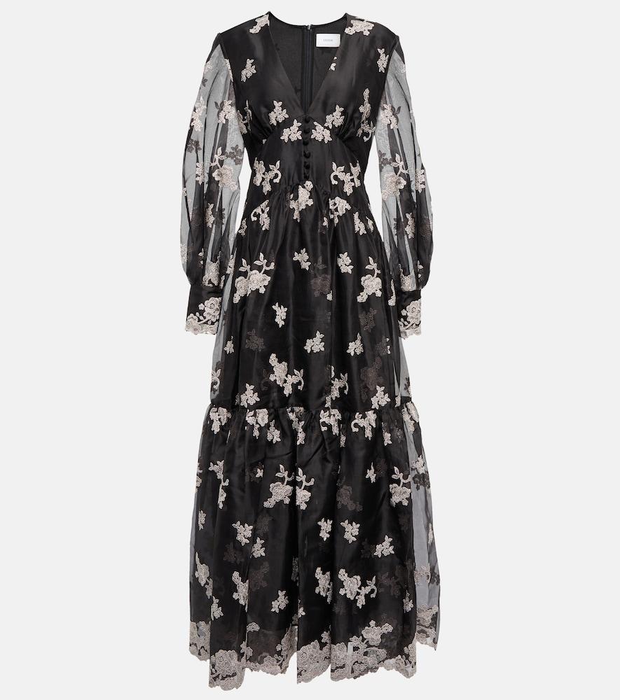 erdem tabetha floral embroidered silk dress