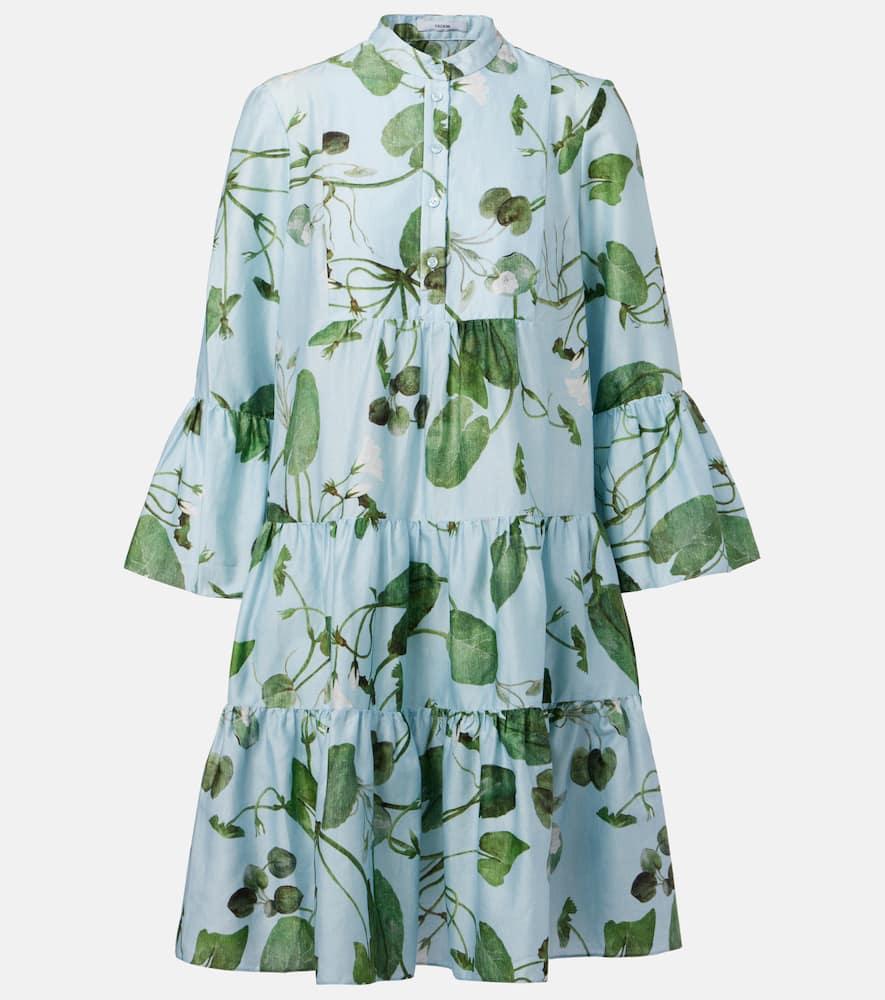erdem tiered floral cotton minidress