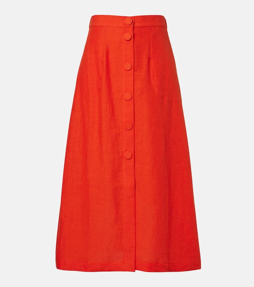 eres amusante linen midi skirt