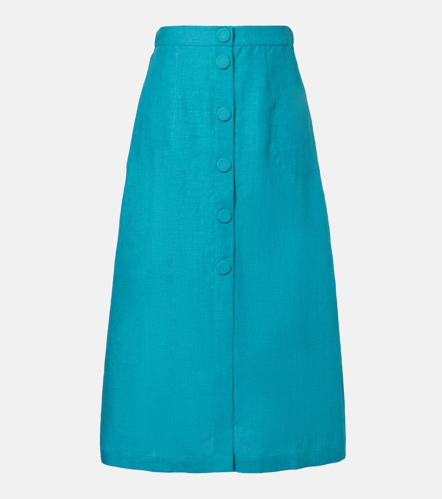 eres amusante linen midi skirt