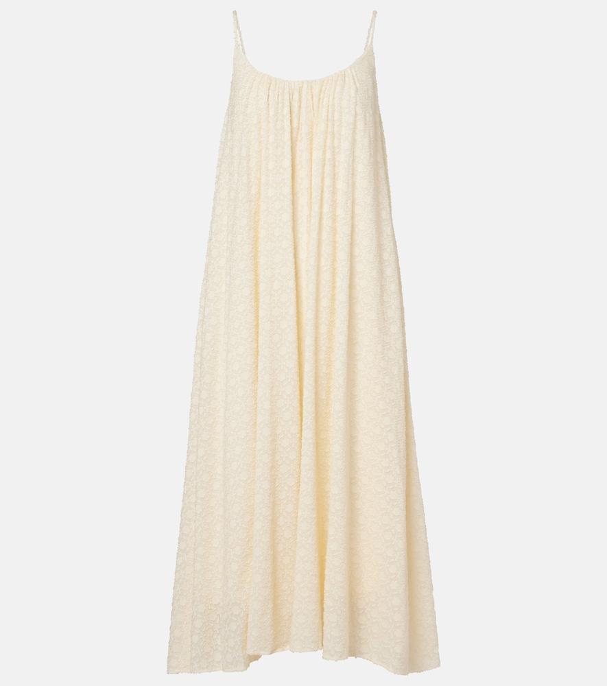 eres confidentielle silk and cotton midi dress
