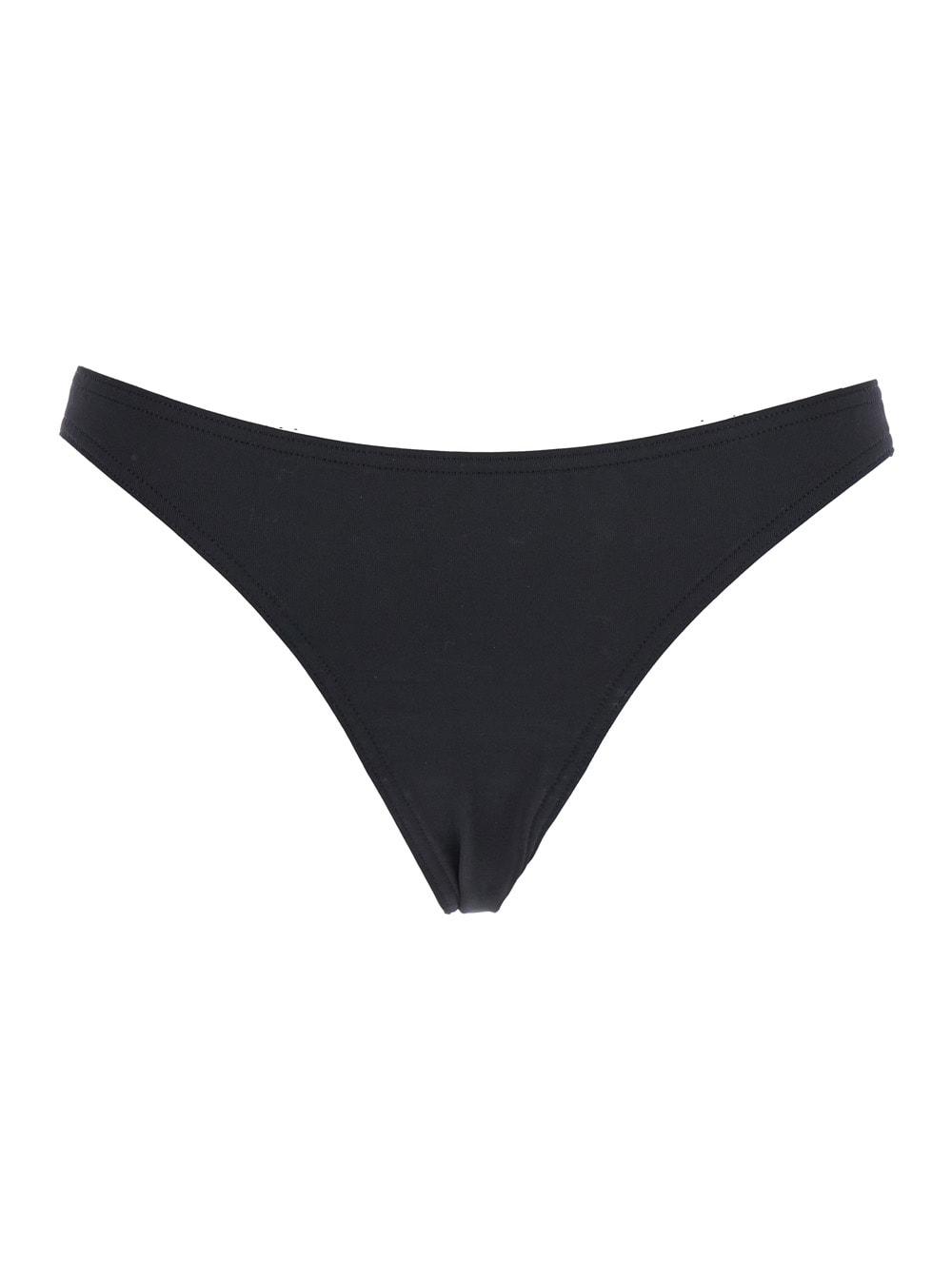 eres fripon black bikini bottoms with low waist in tech fabric stretch woman