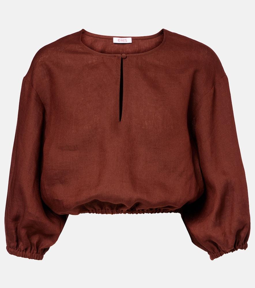 eres gracieux linen crop top