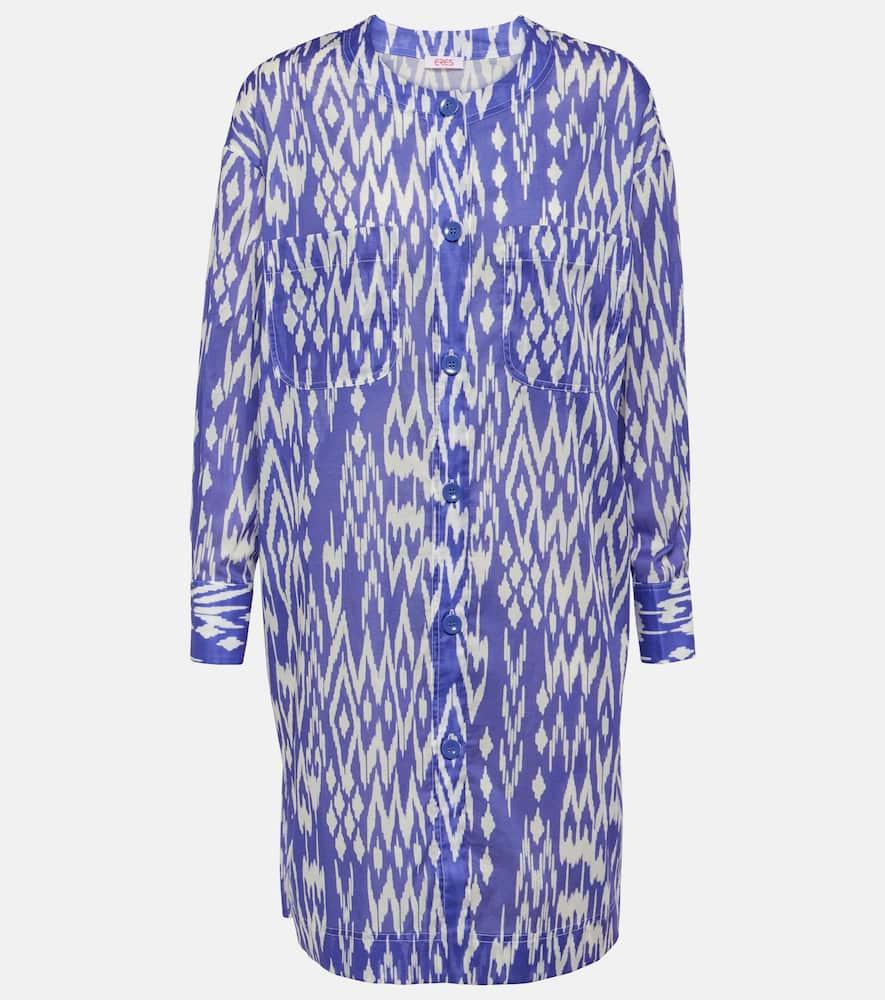 eres hurricane printed cotton shirt dress