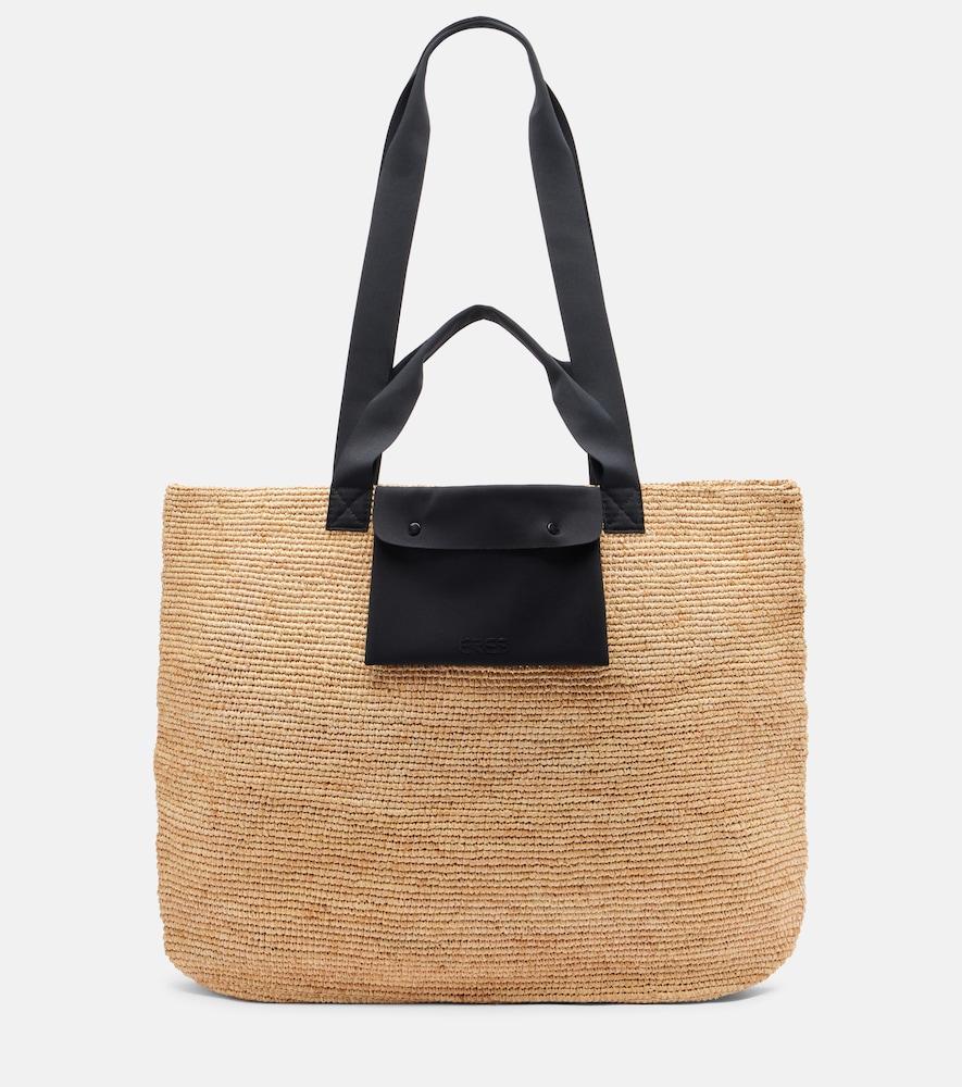 eres jetset raffia tote bag