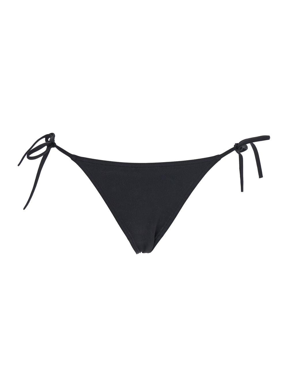 eres malou black bikini bottoms with side tie closure in tech fabric stretch woman