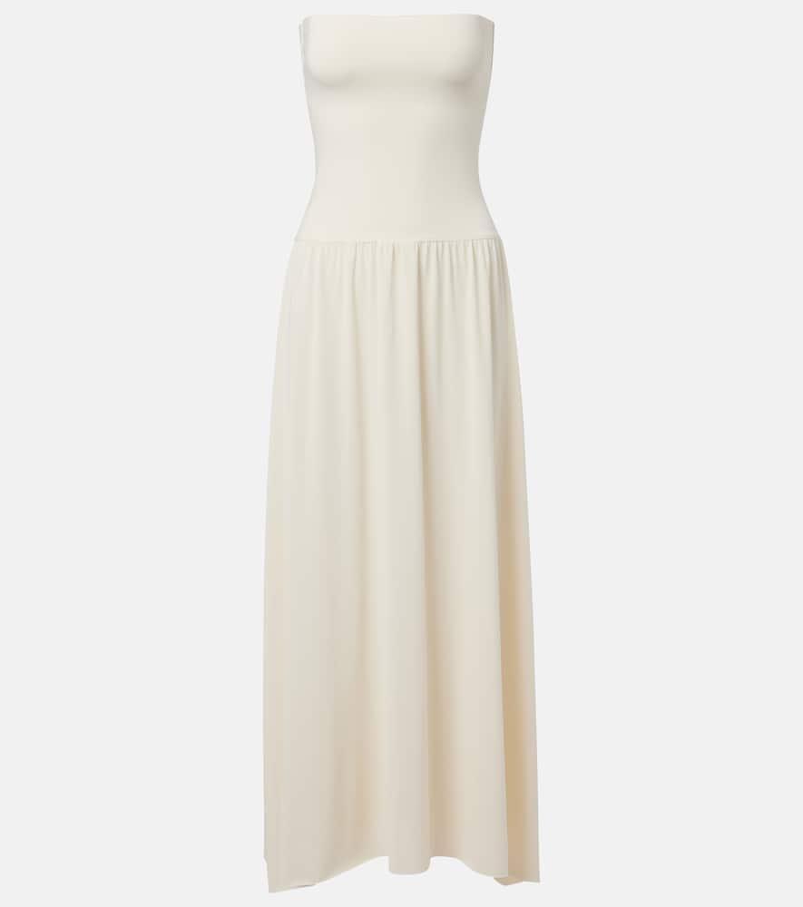 eres oda strapless crêpe jersey maxi dress