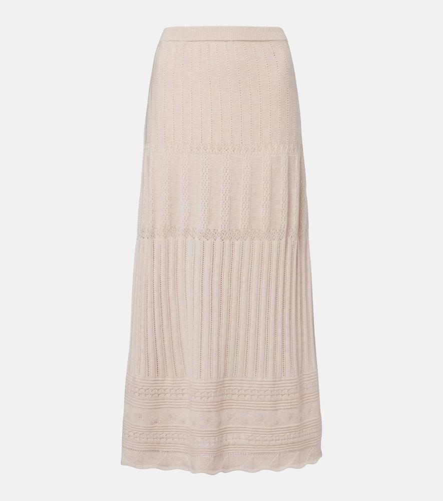 eres rythmee pointelle wool and cashmere midi skirt
