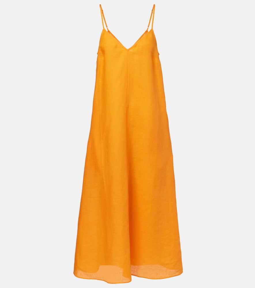 eres snob linen slip dress