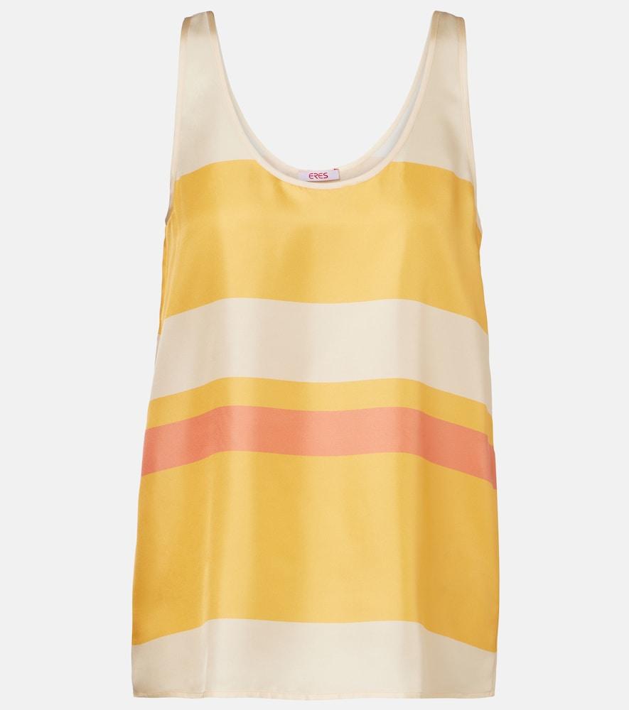 eres sorbets striped silk twill top