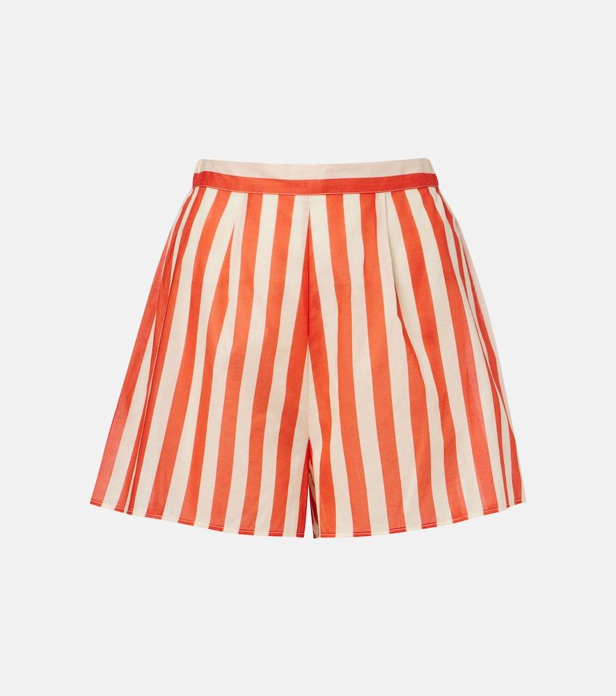 eres twins striped cotton voile shorts