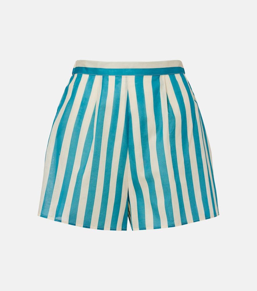 eres twins striped cotton voile shorts