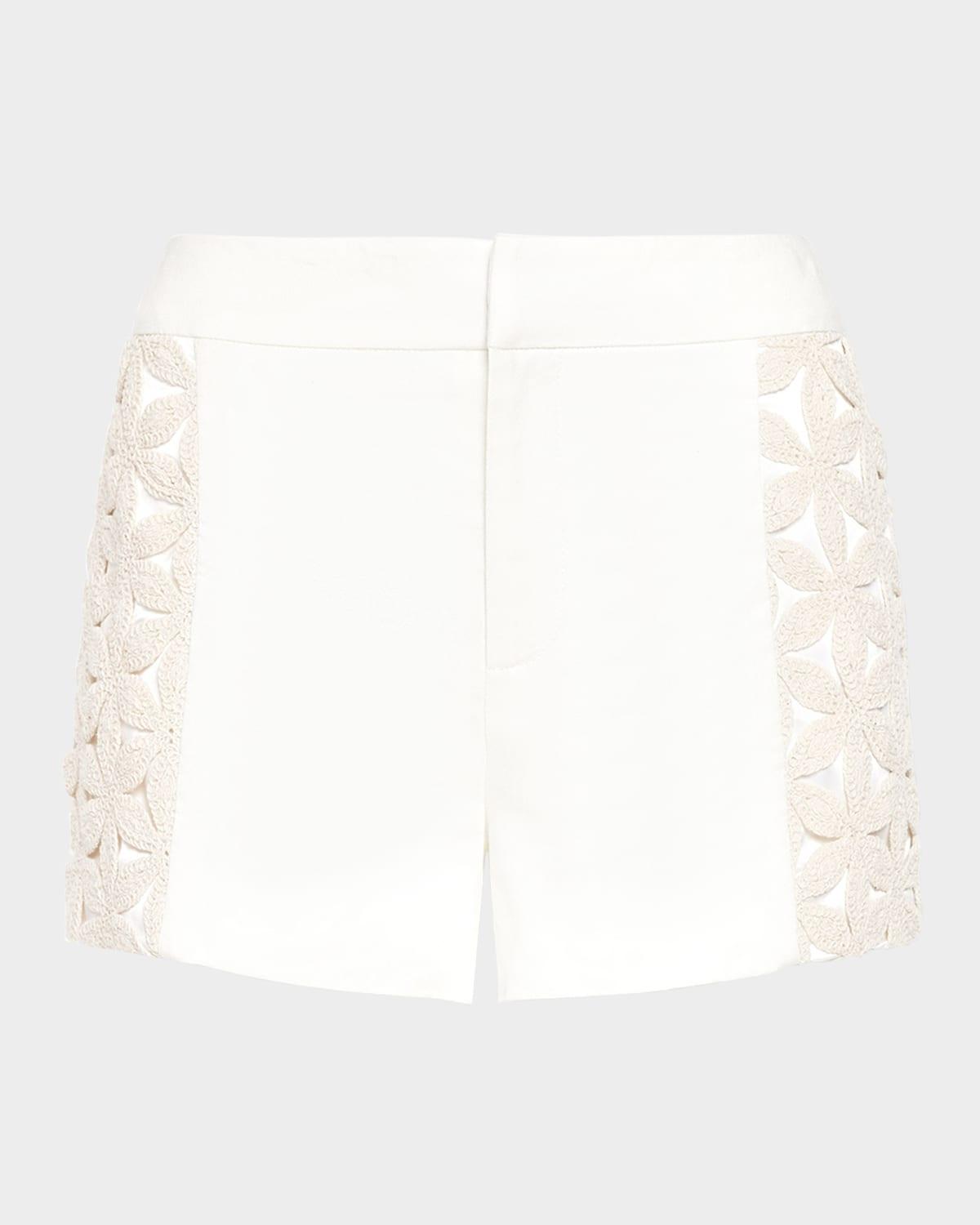 erica floral crochet shorts