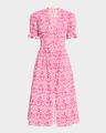 erica puff-sleeve cotton midi dress