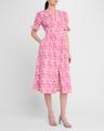 erica puff-sleeve cotton midi dress