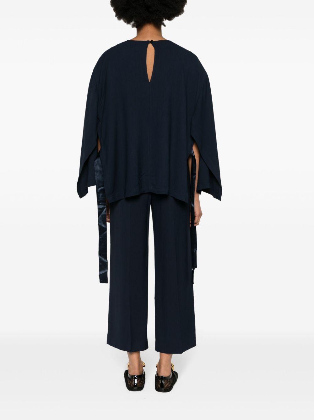erika cavallini semi-couture top blue viscose elastane - women