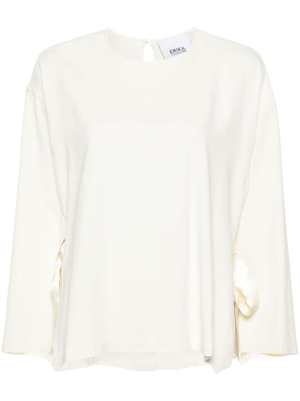 erika cavallini semi-couture top white viscose elastane - women