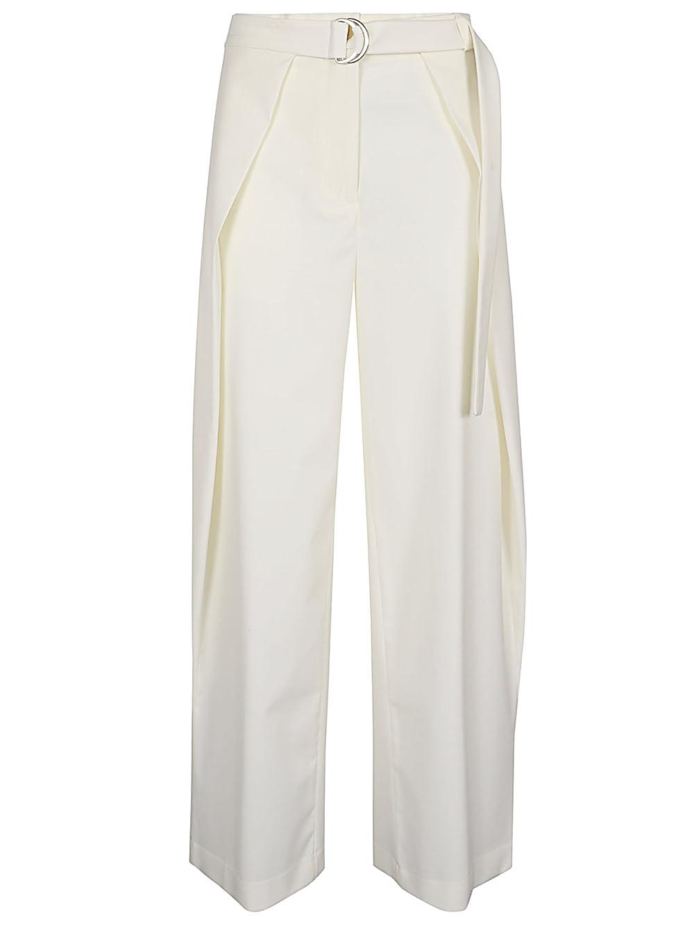 erika cavallini semi-couture trousers white - women