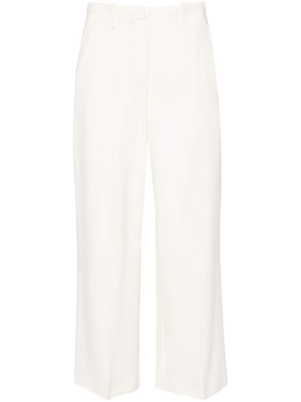 erika cavallini semi-couture trousers white viscose elastane polyester - women