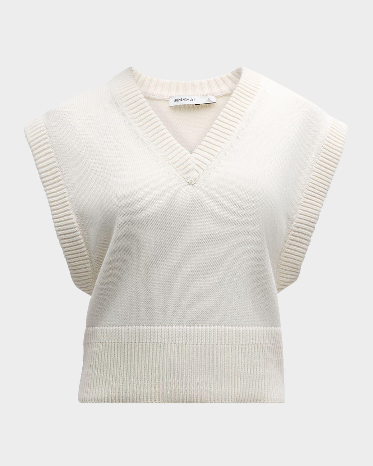 erin cotton-blend v-neck sweater vest