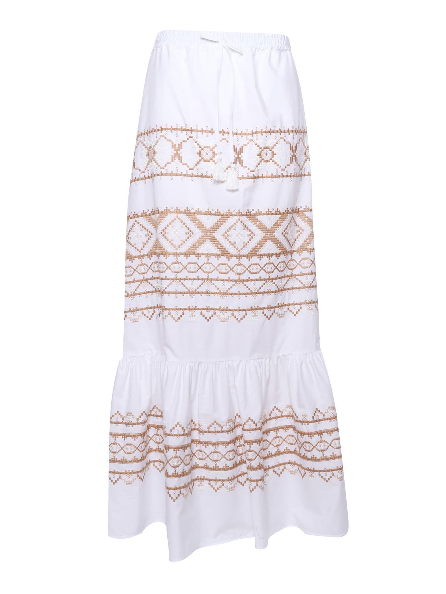 ermanno ermanno scervino embroidered long skirt
