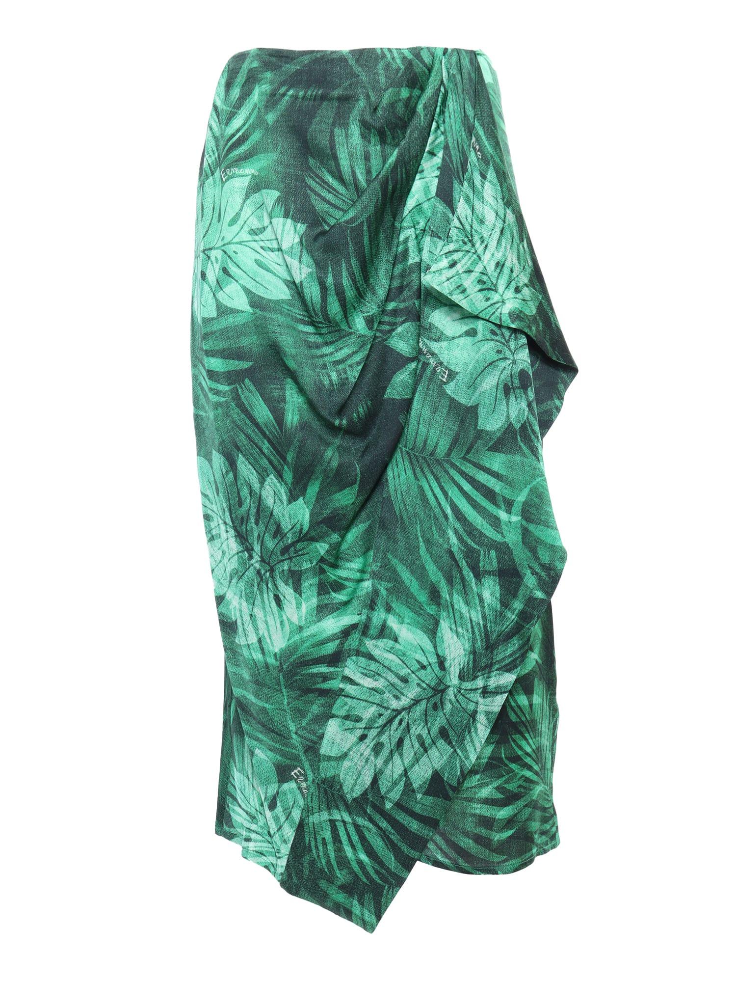 ermanno ermanno scervino foresta green sarong skirt