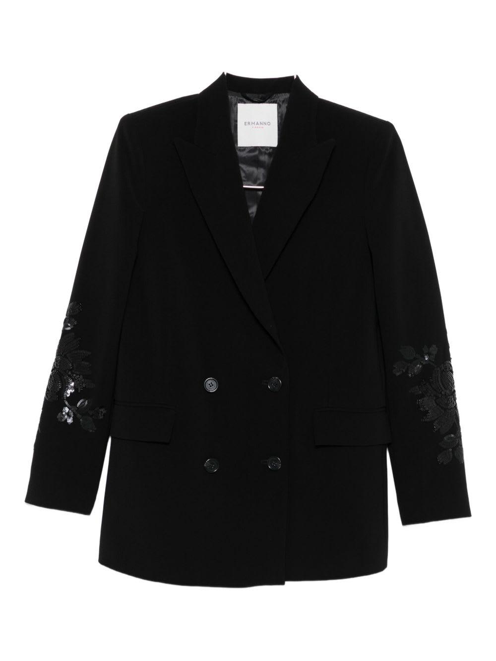 ermanno firenze embroidered double-breasted jacket