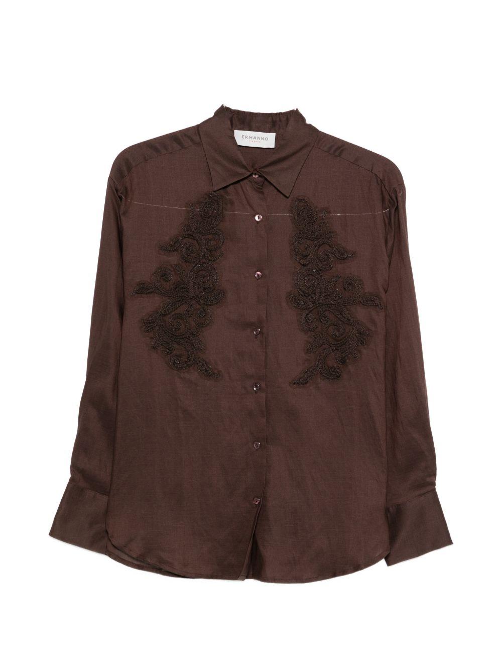 ermanno firenze shirts brown linen/flax - women