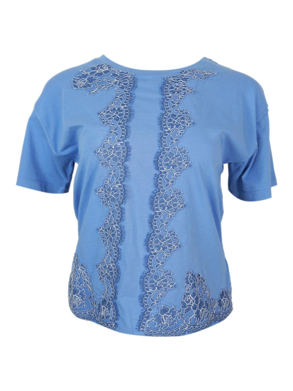 ermanno firenze t-shirts and polos light blu 100co - women