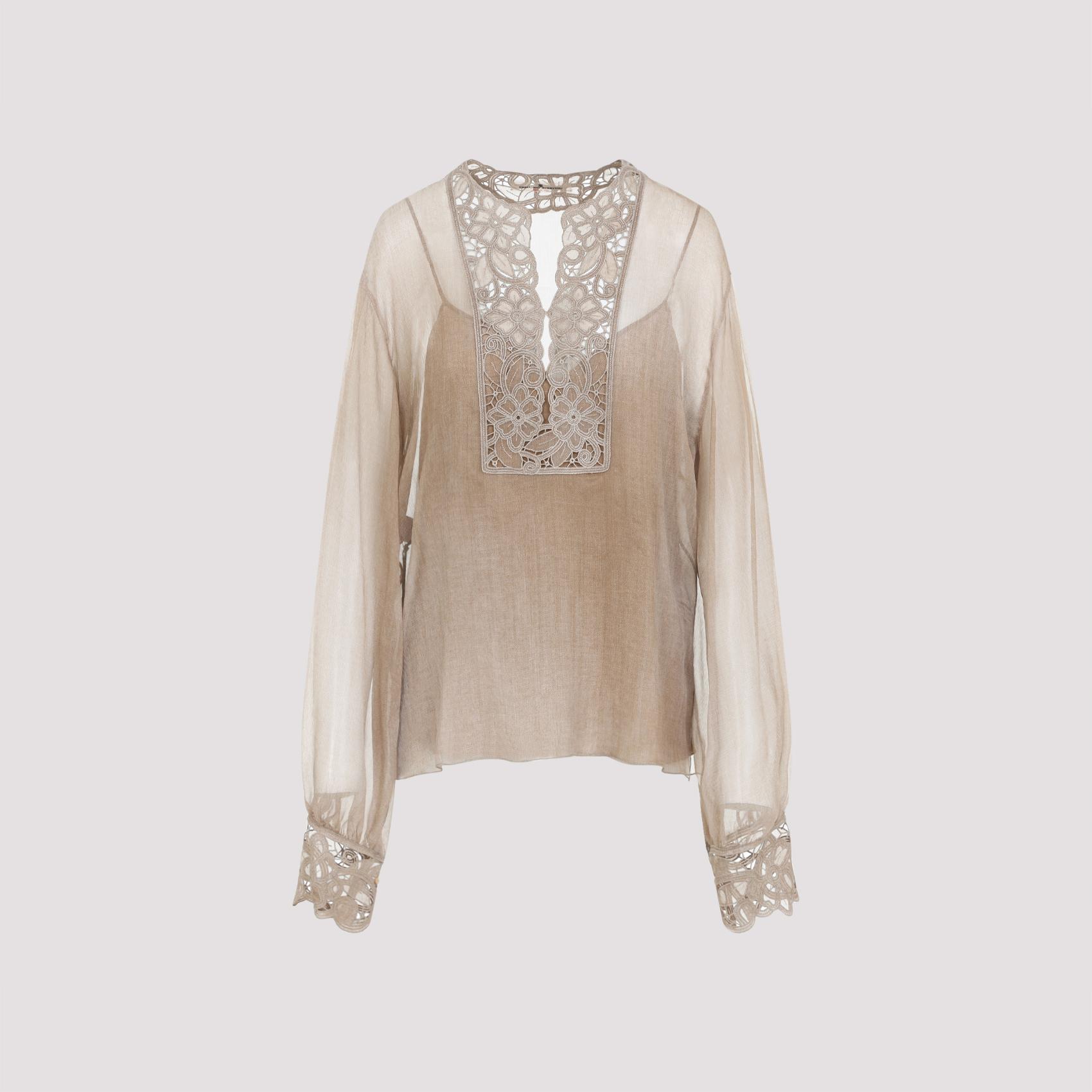ermanno scervino blouse brown silk tops - women