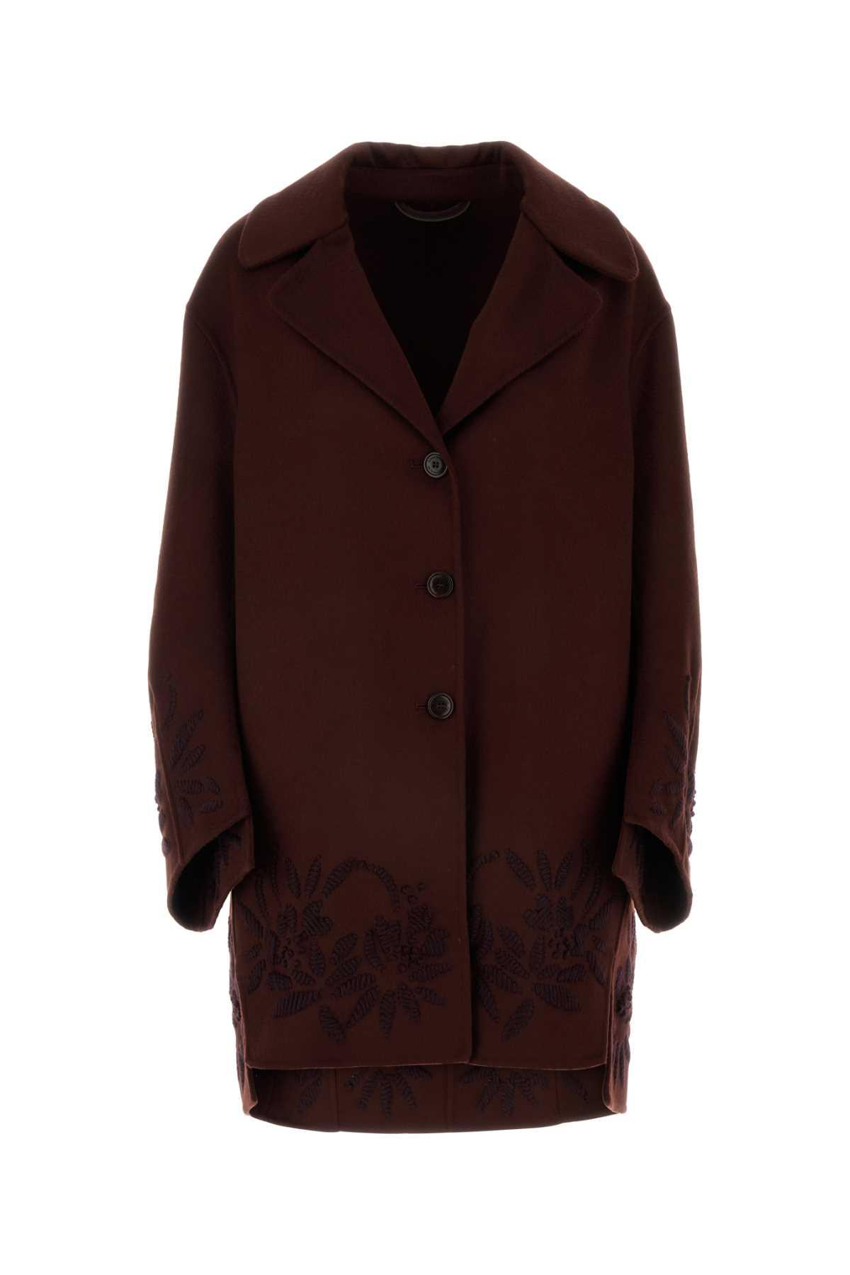 ermanno scervino burgundy wool coat