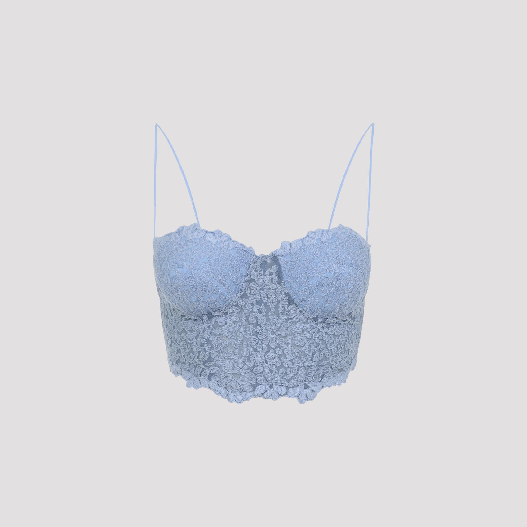 ermanno scervino bustier top blue polyester polyamide - women