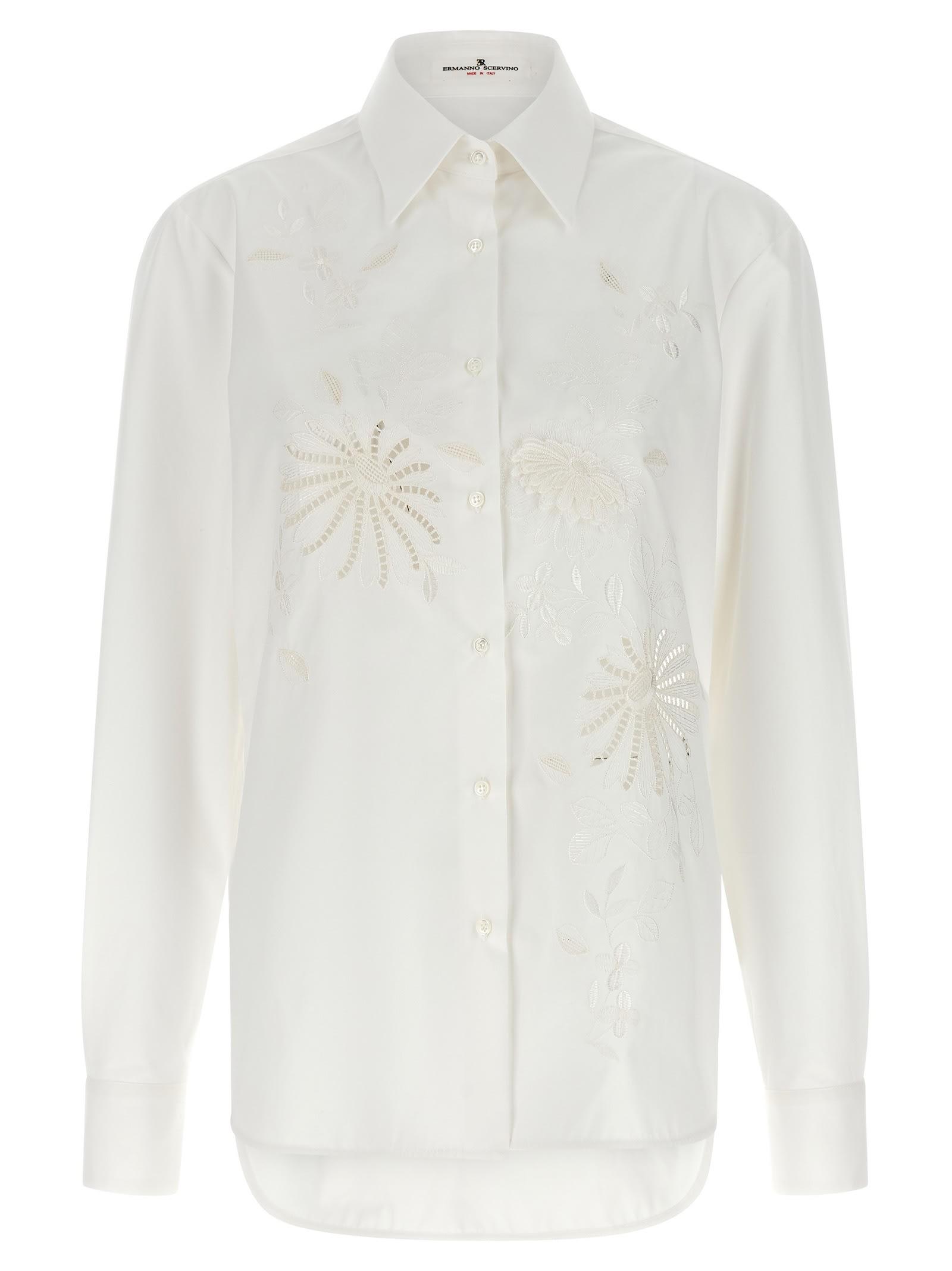 ermanno scervino embroidery cotton shirt
