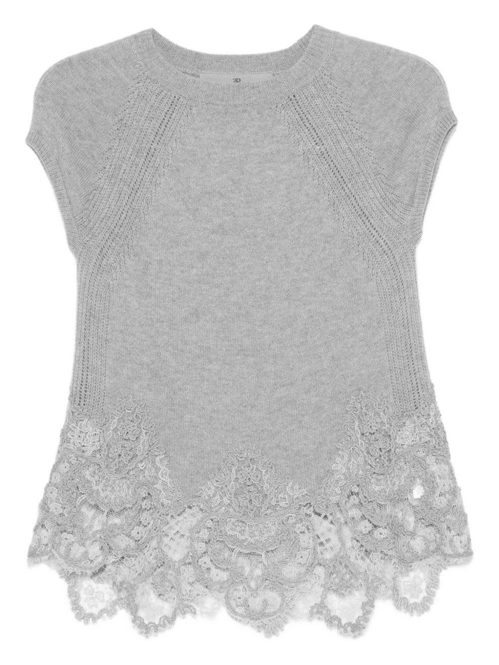 ermanno scervino lace cashmere top