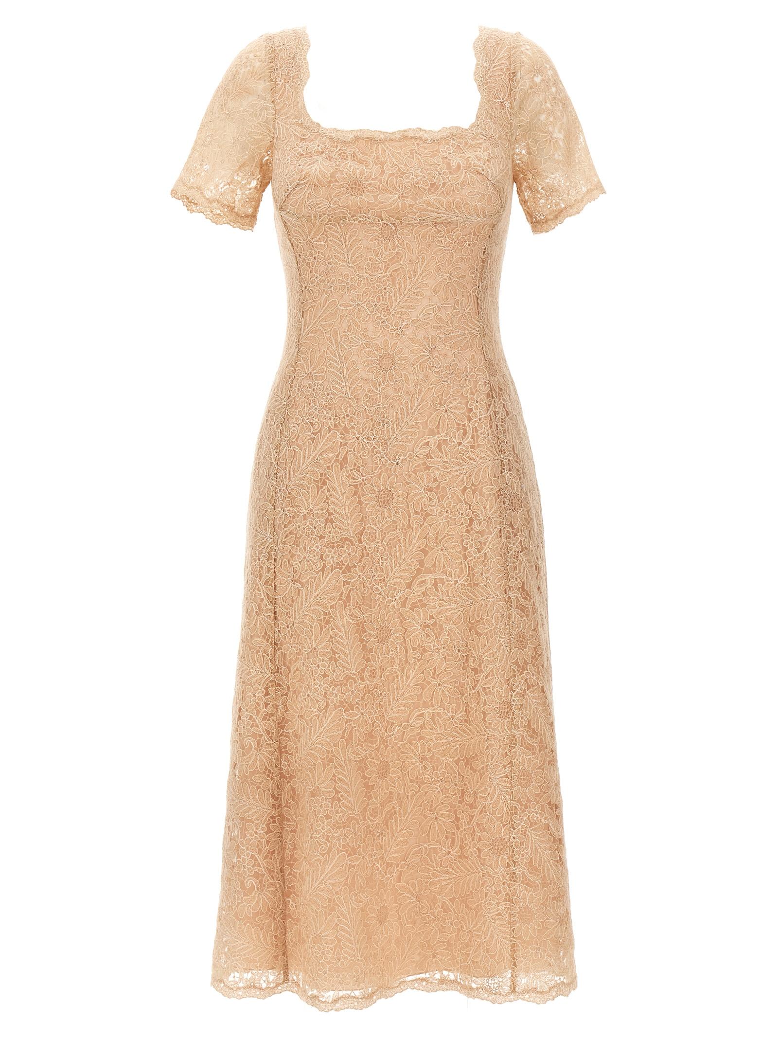 ermanno scervino lace dress pink polyester - women