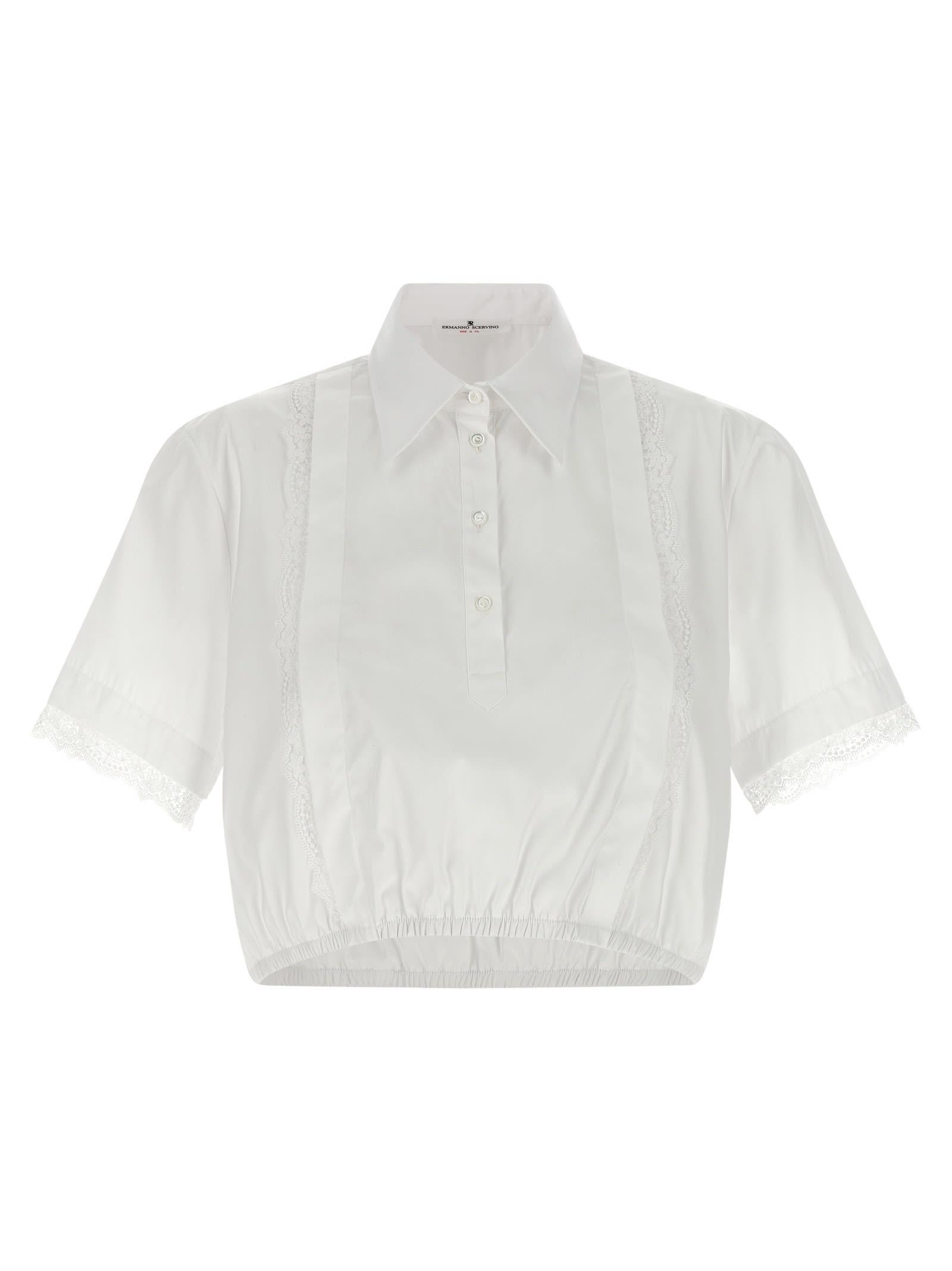 ermanno scervino lace insert shirt