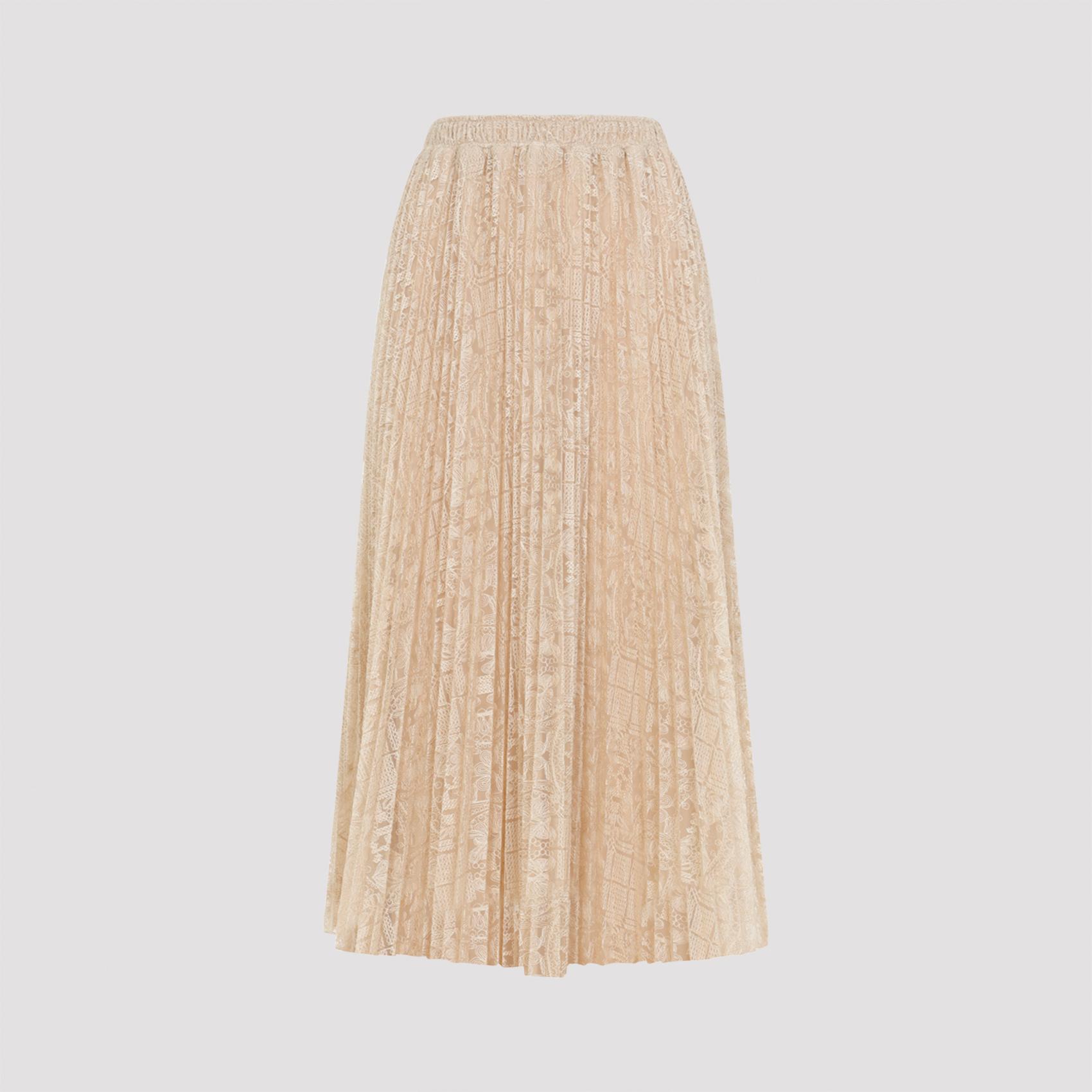 ermanno scervino lace midi skirt nude & neutrals - women
