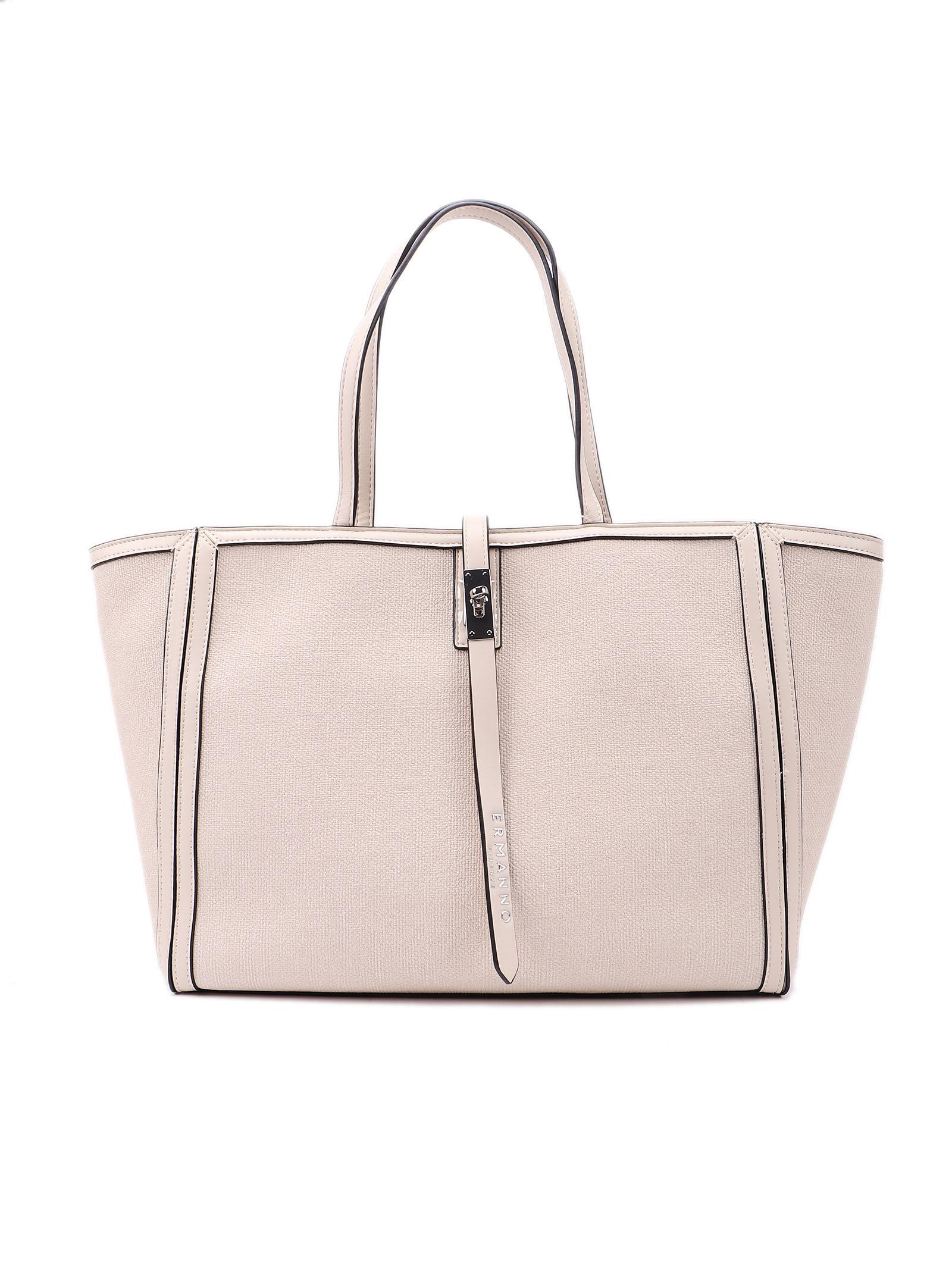 ermanno scervino large tote oma white eco leather bag - women