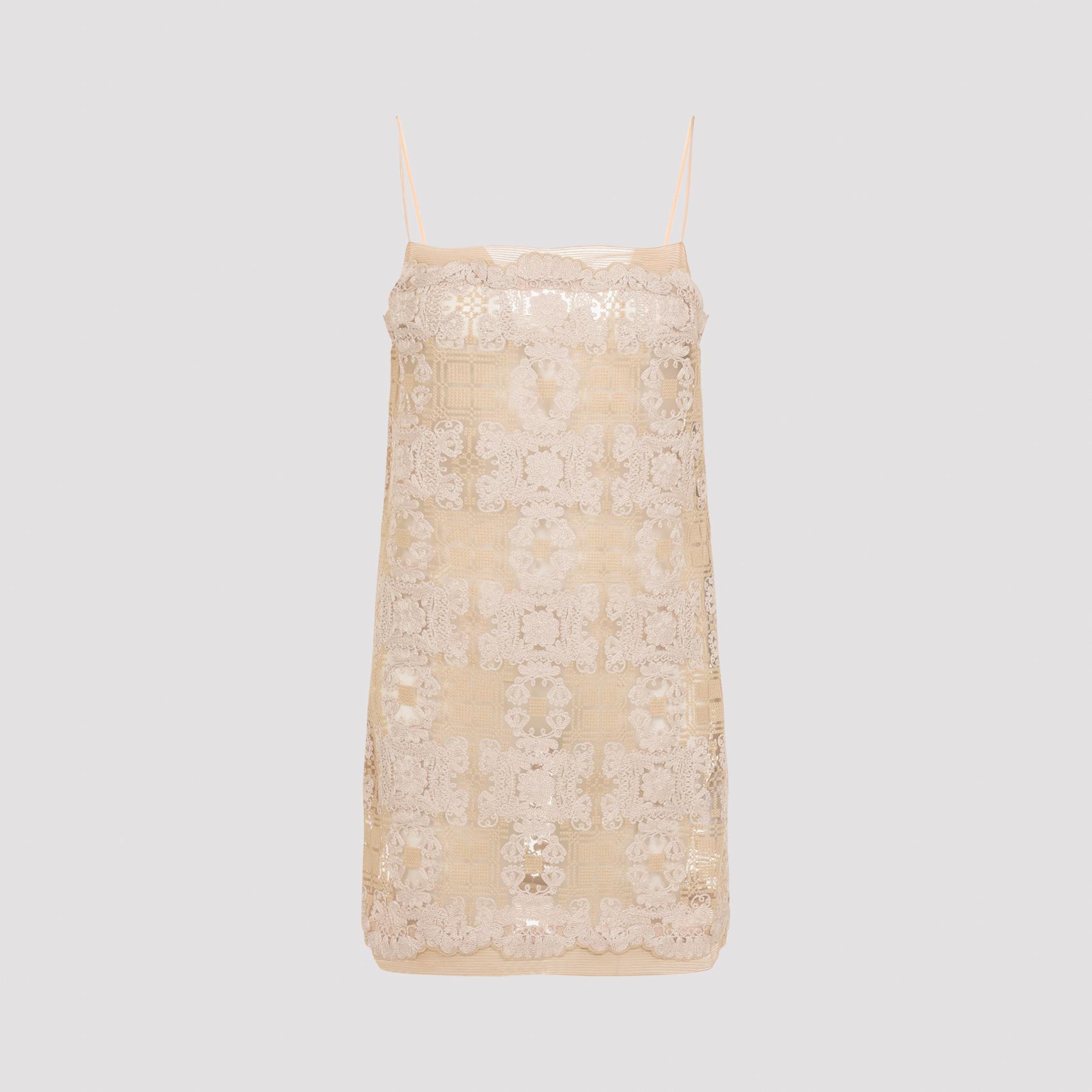 ermanno scervino polyester mini dress nude & neutrals polyamide - women