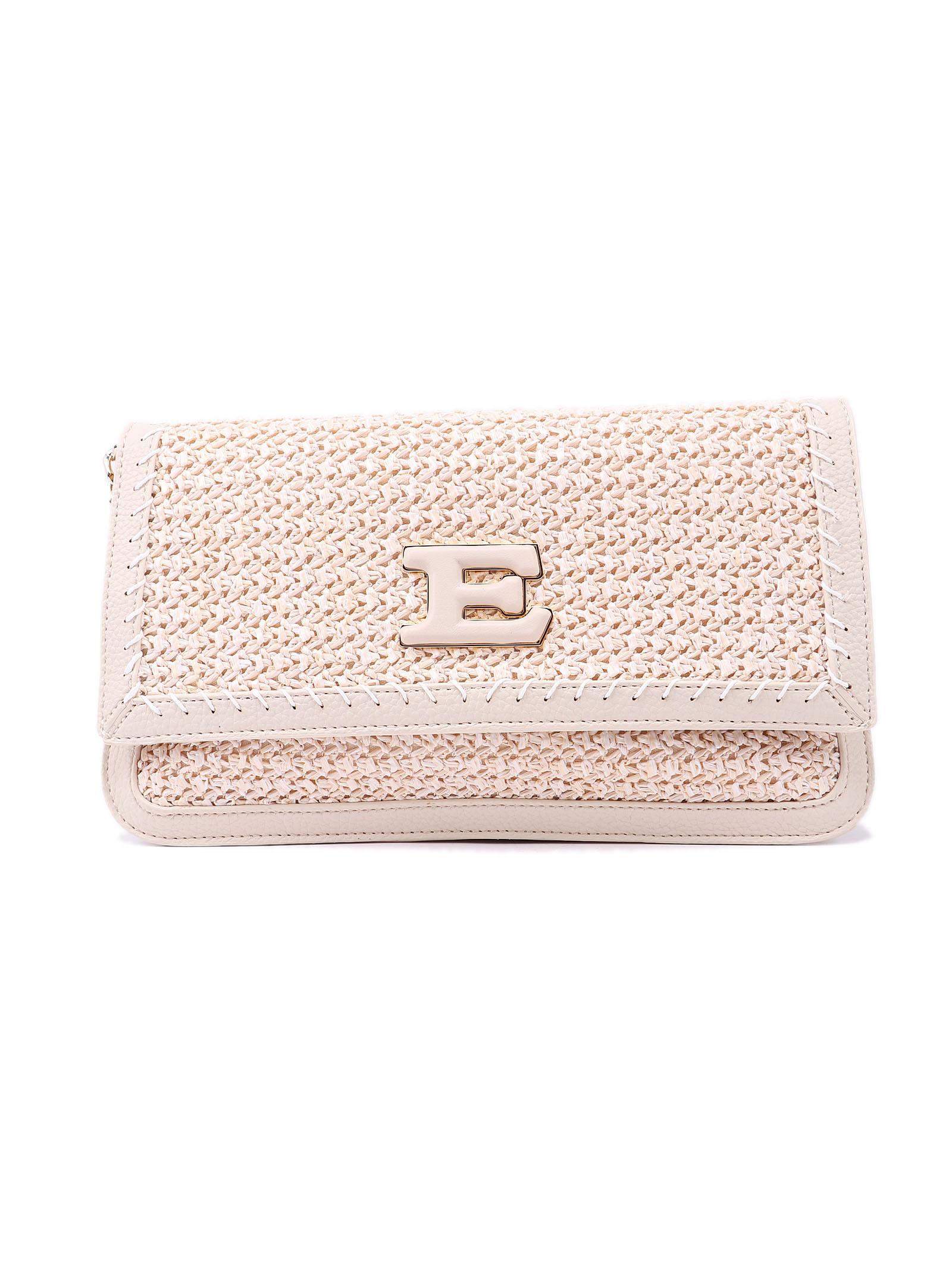 ermanno scervino pouch eba straw white eco leather bag - women
