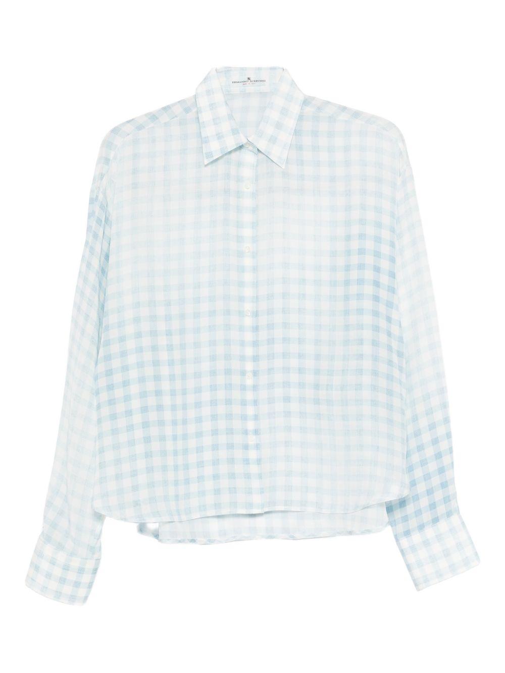 ermanno scervino shirts clear blue silk - women