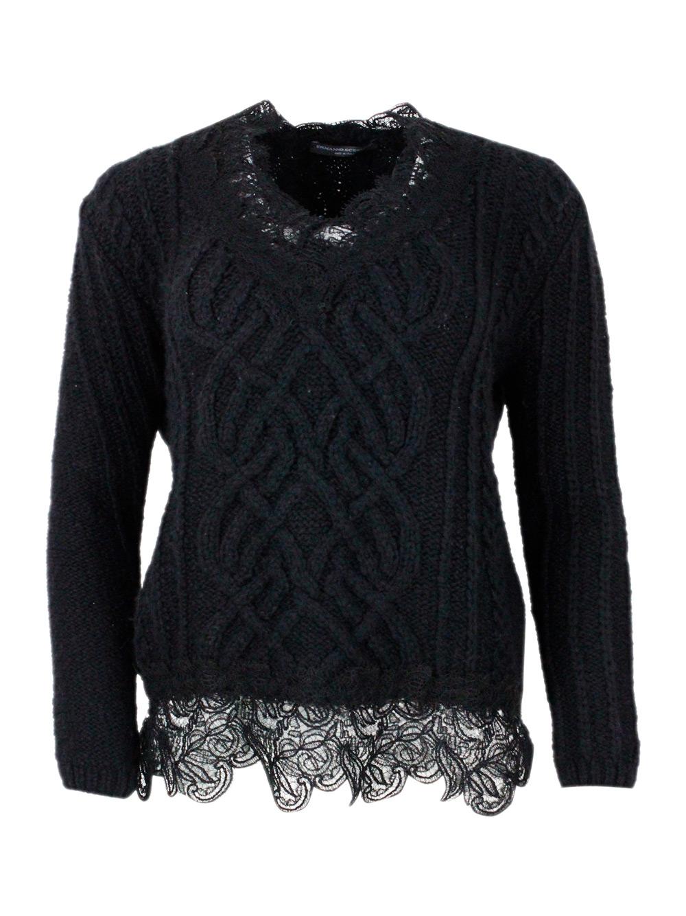 ermanno scervino sweaters black 50wp 20co 5vo - women