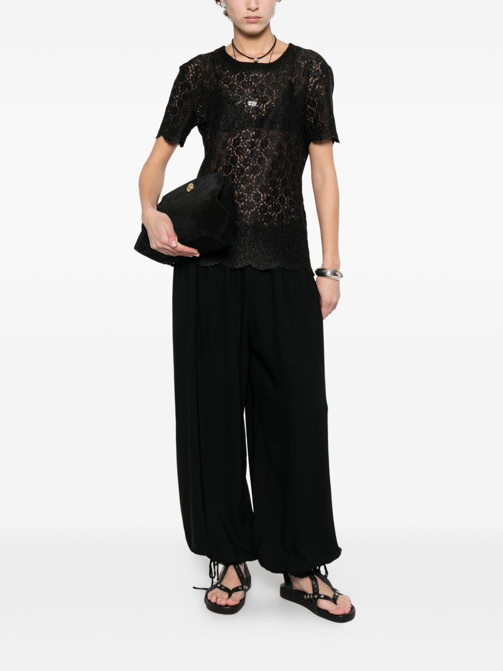 ermanno scervino t-shirts and polos black polyester nylon elastane - women
