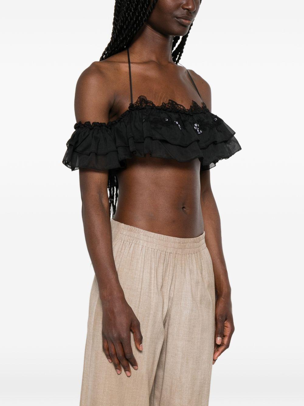 ermanno scervino top nero cotton silk - women