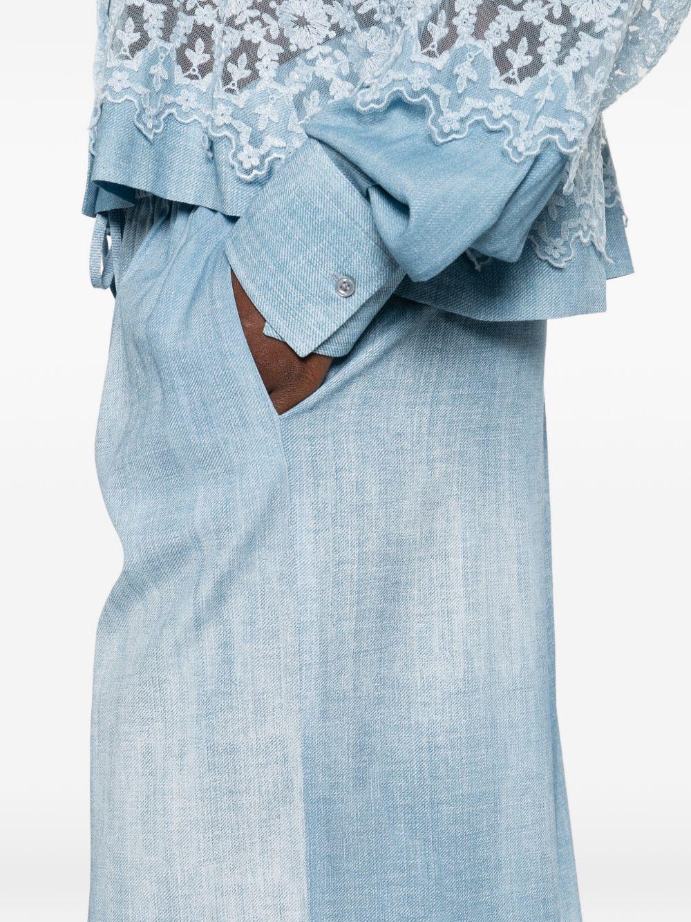 ermanno scervino trousers clear blue viscose - women